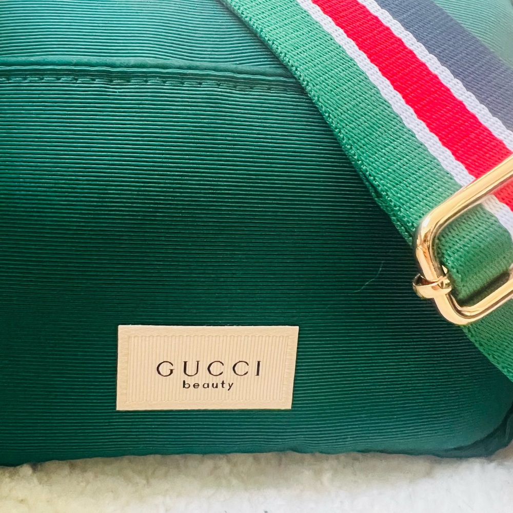 Gucci Upcycled Canvas Beauty Crossbody Bag with Coach Charm and Removable Strap - Picture 2 of 8